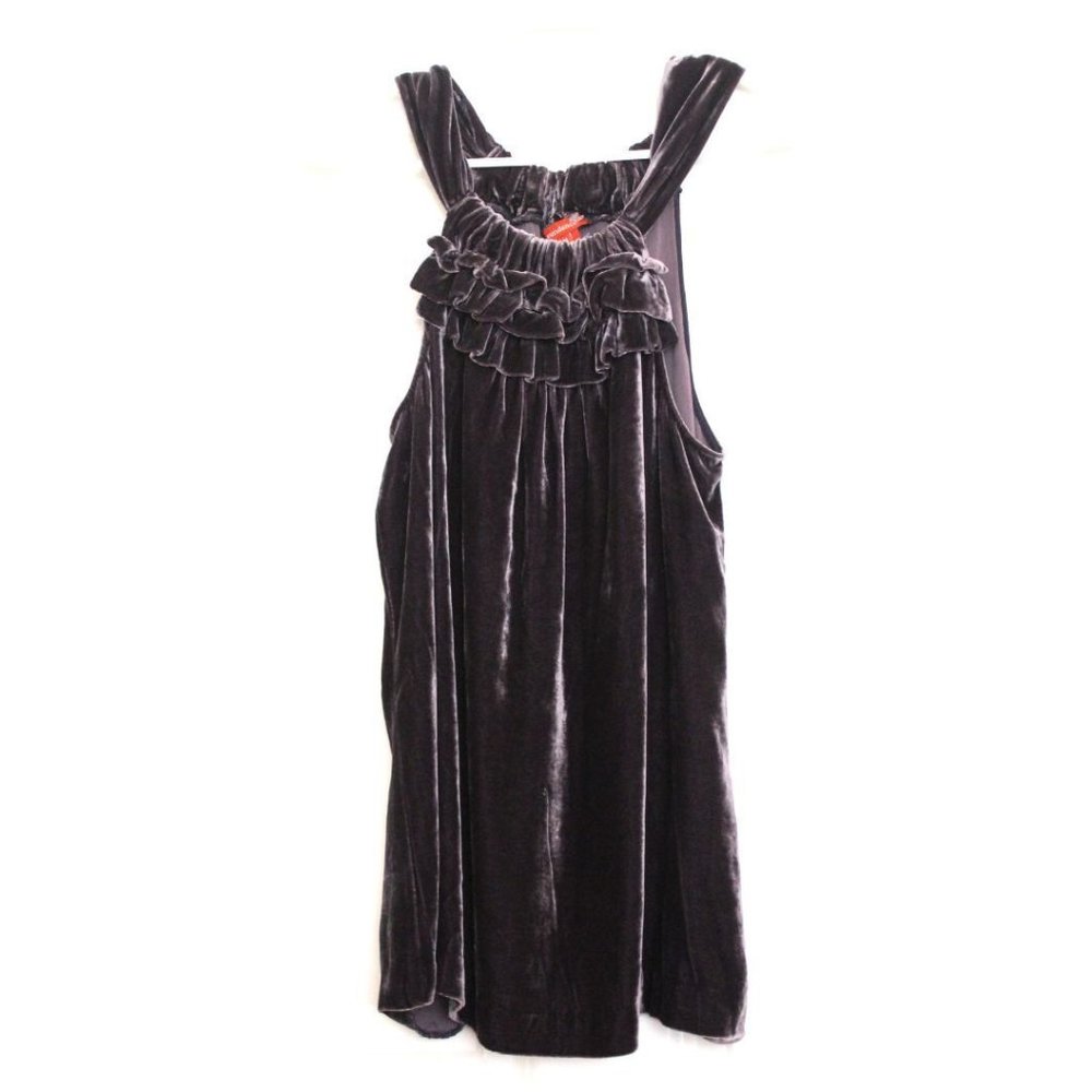 Sundance Catalog Velvet Silk Blouse Halter Neck Ruffles Y2K Party Datenight